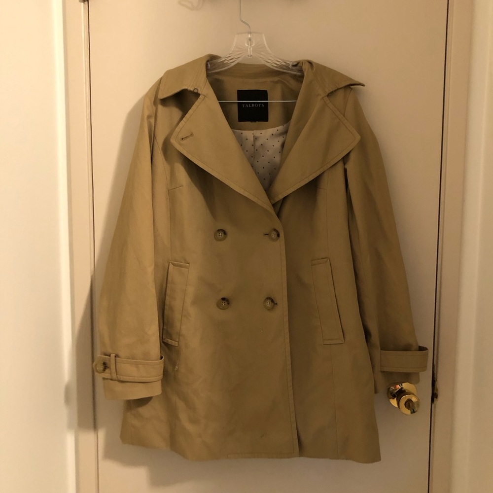 Talbots Classic Double-Breasted Trench Coat in Khaki